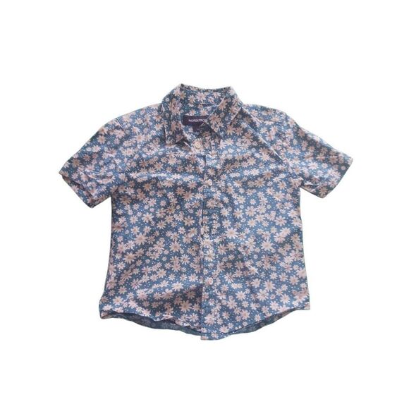 Nordstrom kids toddlers size 3 daisy  button down spring summer blue all over pr - Picture 1 of 4